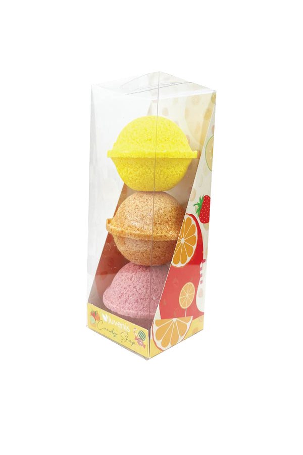 Candy Shop Serisi Karışık Meyveli 3'lü Banyo Topu Seti